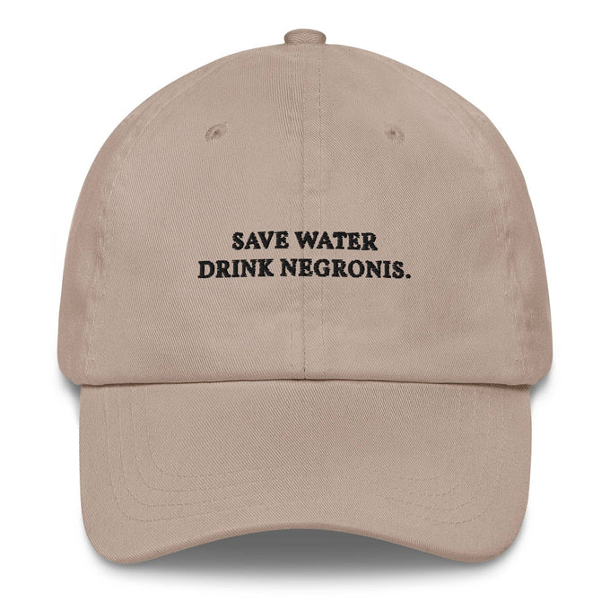 Cappellino da baseball ricamato "Save Water Drink Negronis"