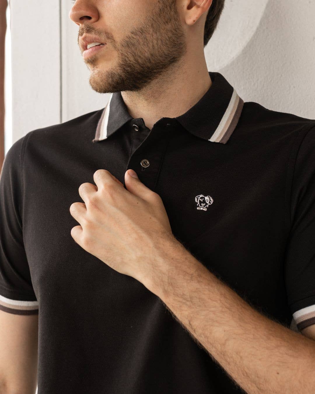 Polo uomo antimacchia in piqué elasticizzato