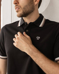 Polo uomo antimacchia in piqué elasticizzato