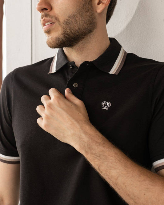 Polo uomo antimacchia in piqué elasticizzato