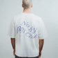 T-shirt bianca oversize con stampa acid sul retro e collo alto