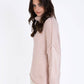 Maglione dolcevita oversize color polvere Lejoko