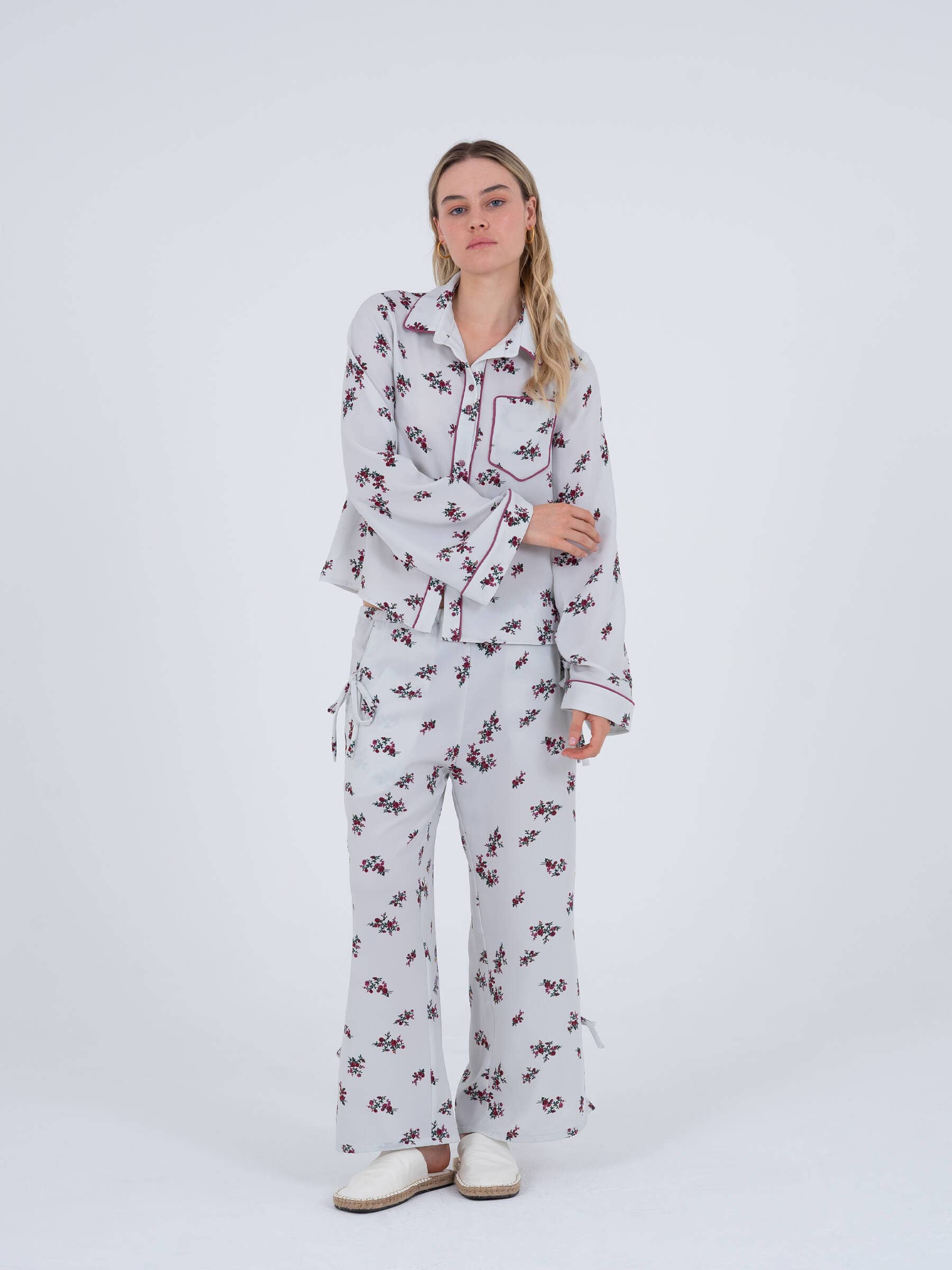 Pantaloni Bloom a stampa floreale con vita elastica