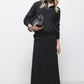 Gonna midi a coste in maglia con vita elasticizzata