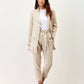 Blazer fluido in lino gessato