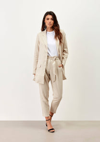 Blazer fluido in lino gessato
