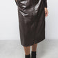 Gonna midi in ecopelle con zip frontale