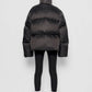 Piumino Oversize Nero con Collo Alto