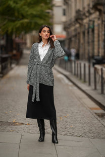 Cappotto in maglia con cintura