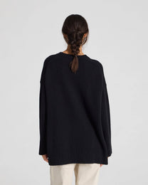 Maglione oversize Vigga in lana d’agnello nero