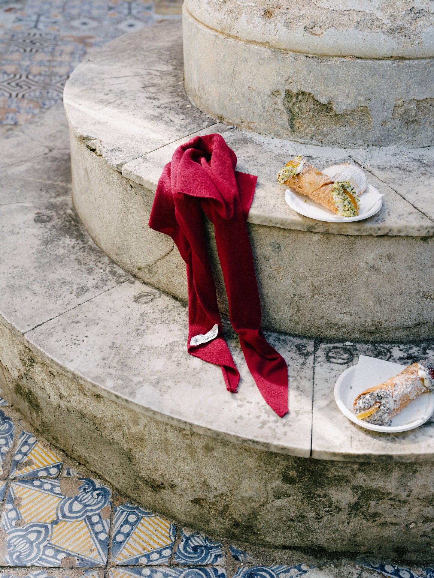 Sciarpa triangolare in misto cashmere