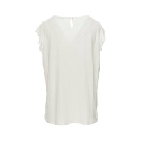 T-shirt multicolor con stampa catene e maniche volant