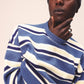 Maglione a righe blu brillante in cotone organico