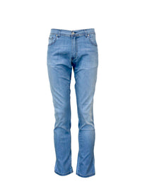 Jeans da uomo in denim blu lavaggio chiaro
