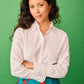 Camicia Rocio bianca in cotone con pieghe