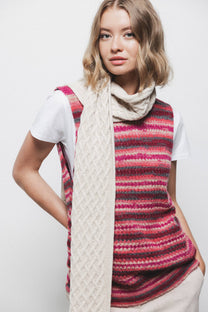 Gilet in maglia a righe multicolor