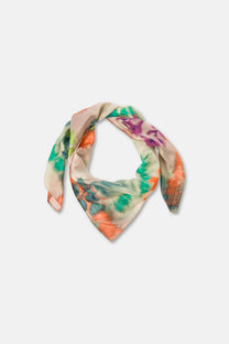 Sciarpa foulard con stampa floreale tie-dye