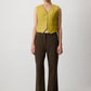 Gilet blazer in pelle vegana verde oliva