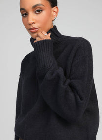 Maglione dolcevita blu navy Lipy