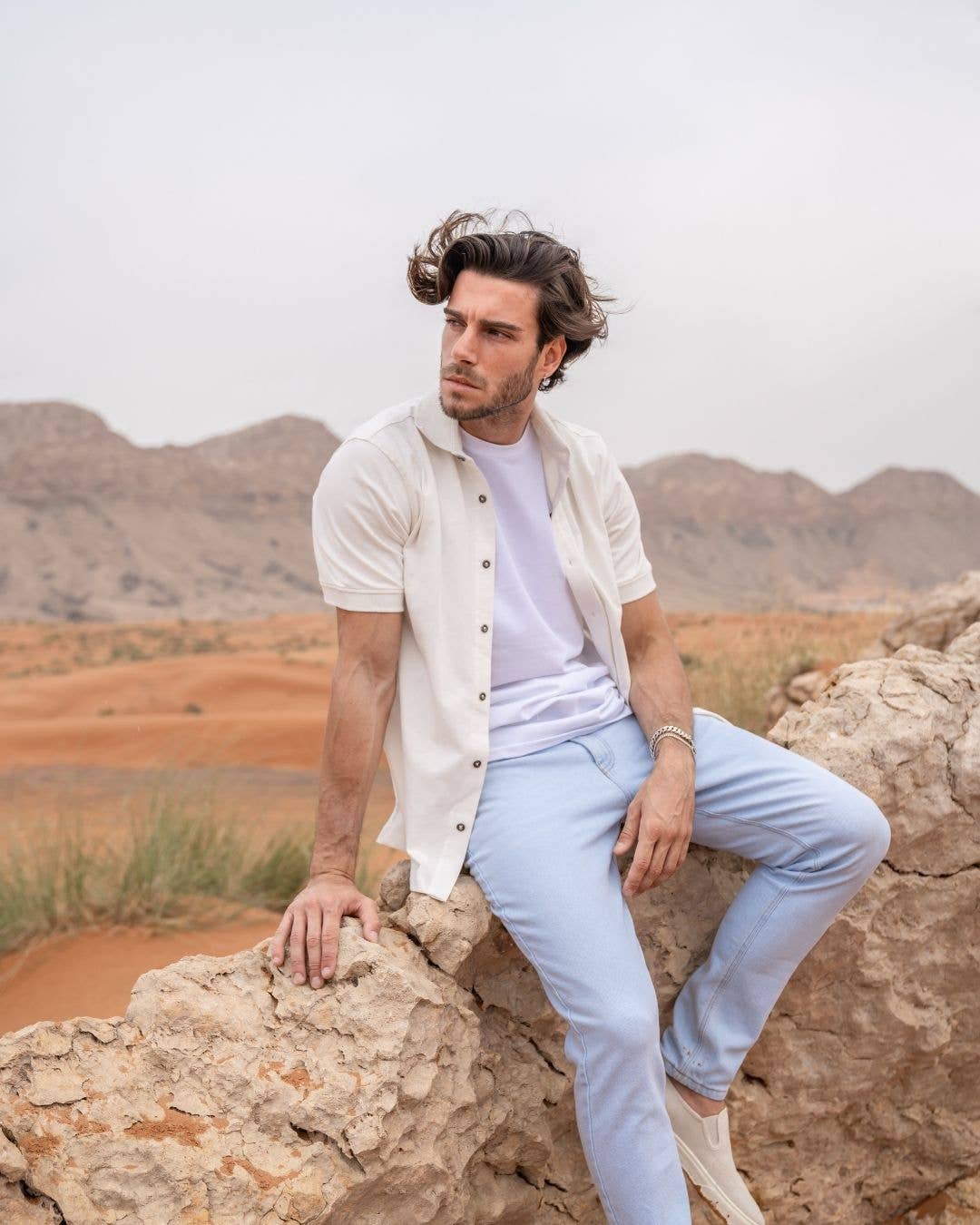 Camicia bianca in piqué antimacchia DANTE