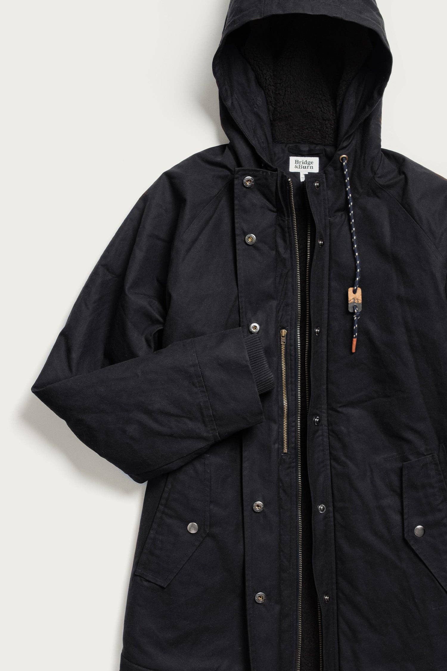 Parka Sequoia in cotone cerato nero