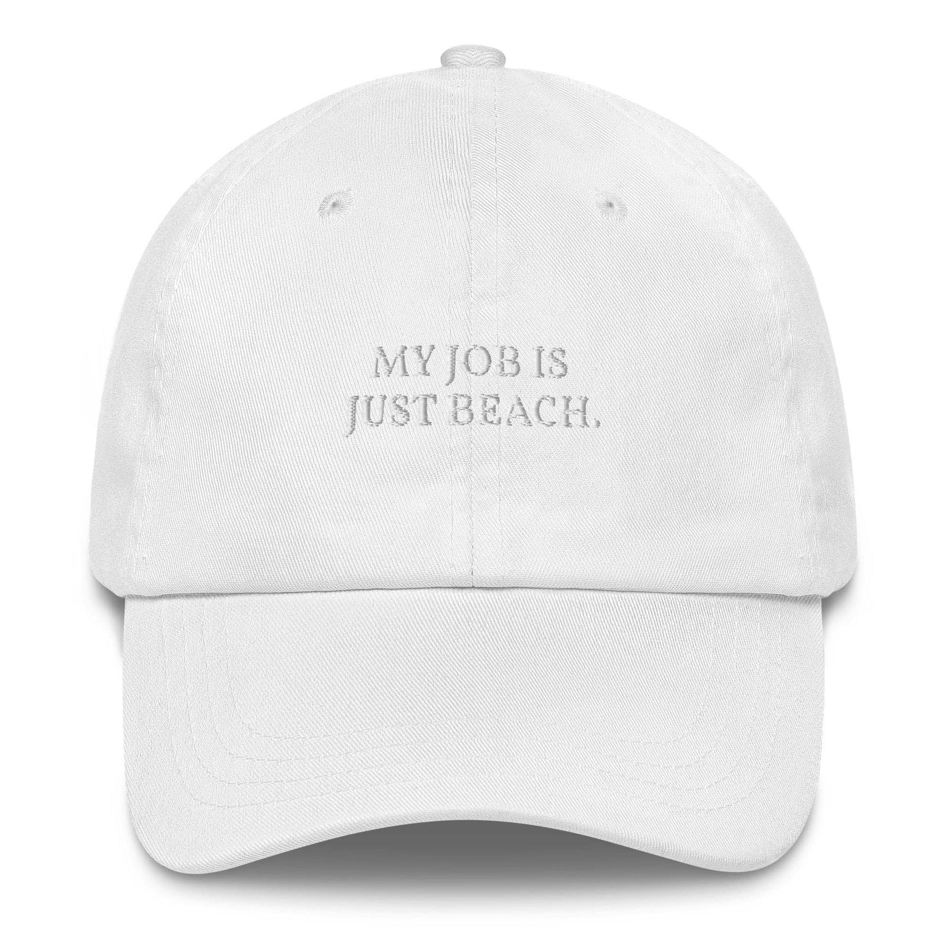 Cappellino da baseball ricamato “My Job Is Just Beach”