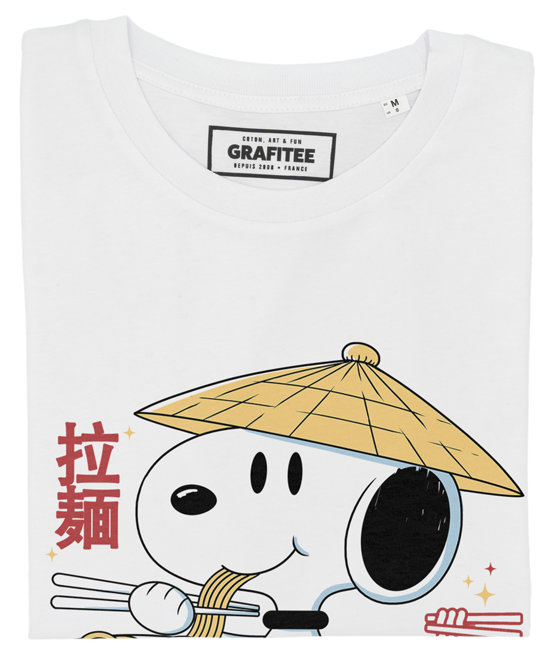 T-shirt unisex bianca con stampa food giapponese