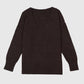Maglione oversize con scollo a V color cioccolato