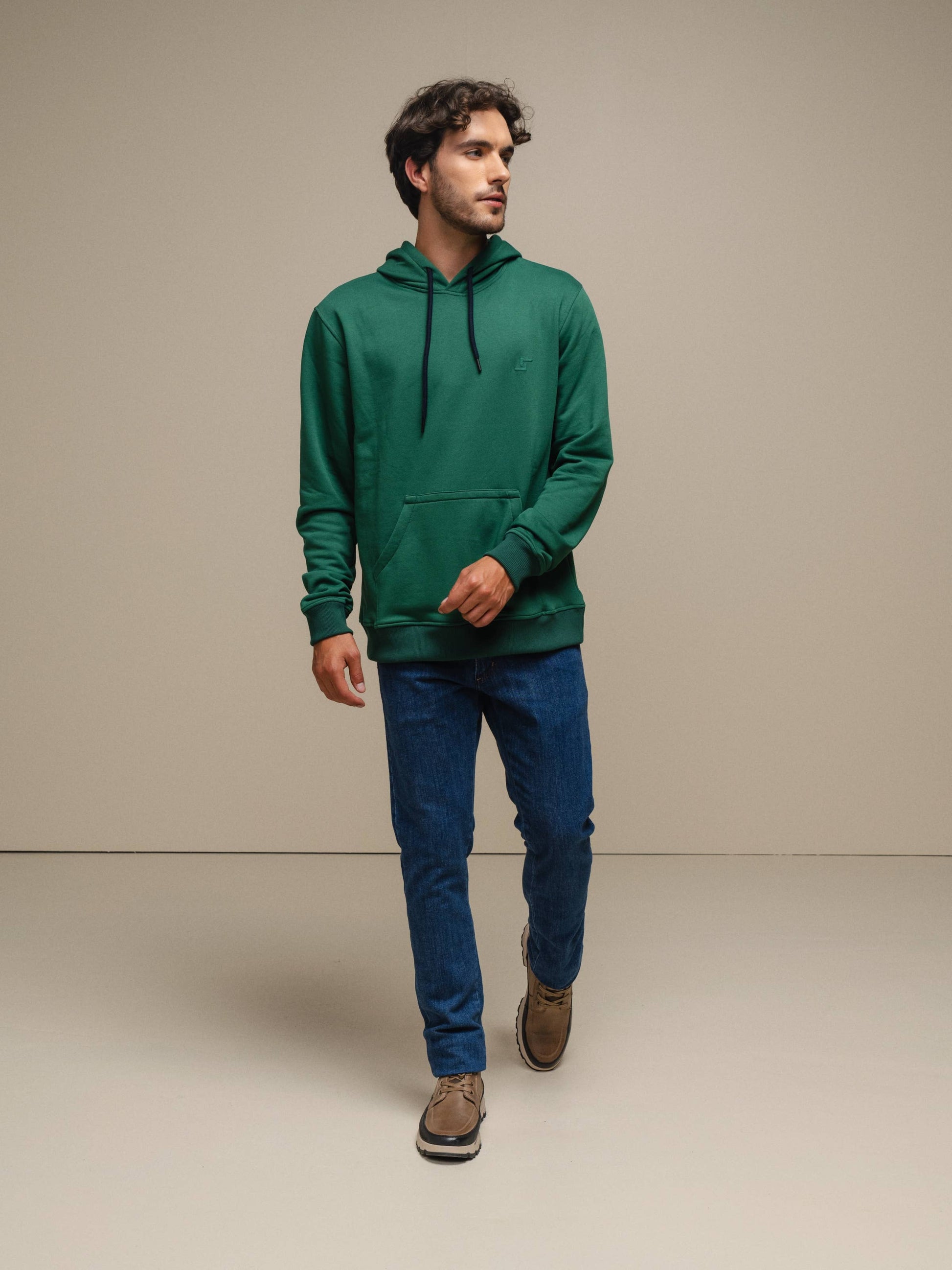 Felpa uomo con cappuccio in misto cotone