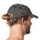 Cappellino baseball nero effetto lavato con logo ricamato