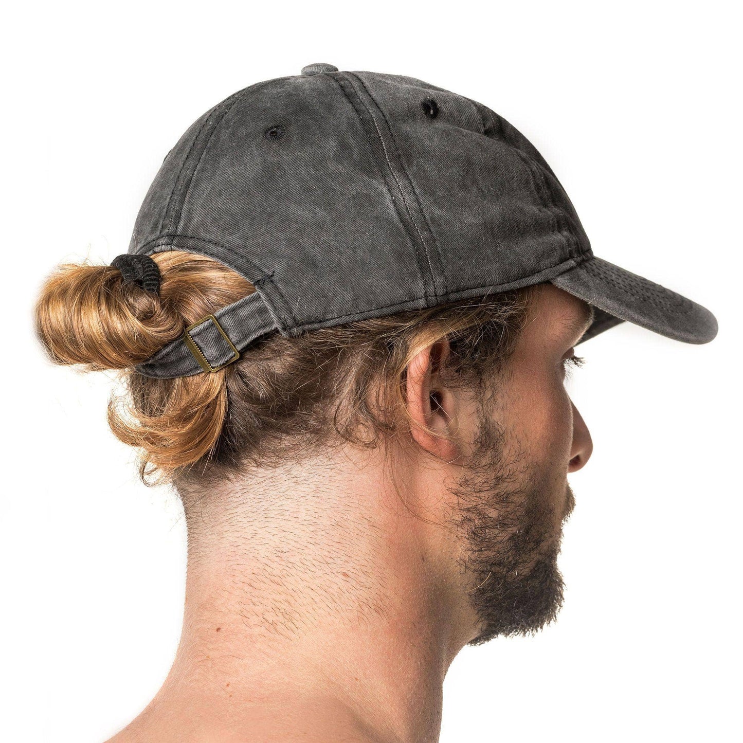 Cappellino baseball nero effetto lavato con logo ricamato