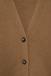 Cardigan in lana a maglia rasata con scollo a V