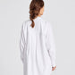 Camicia lunga in popeline di cotone biologico bianca
