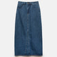 Gonna midi in denim a cinque tasche