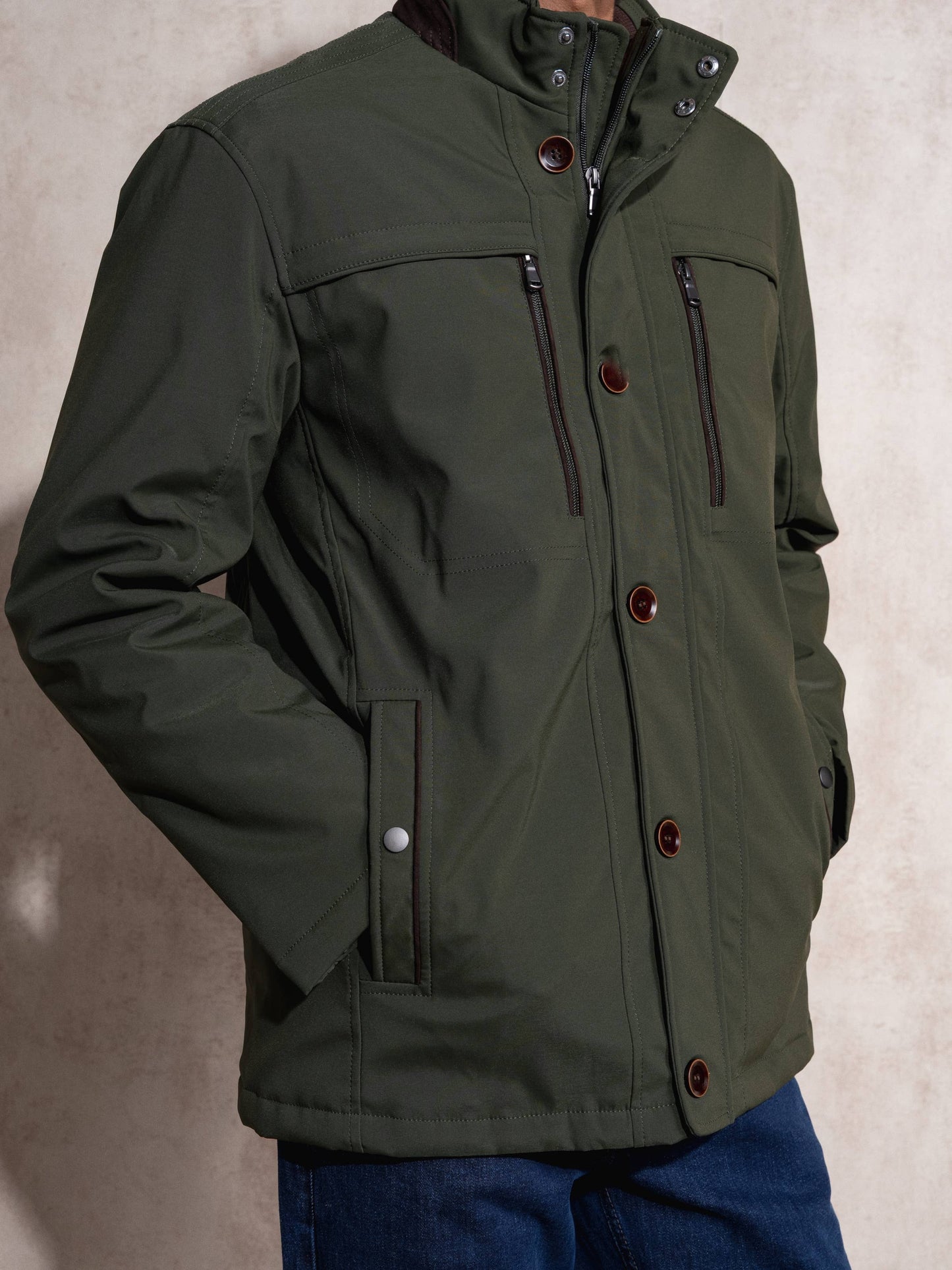 Giacca con zip classica in poliestere