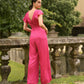Tuta jumpsuit Pintas a pois fucsia