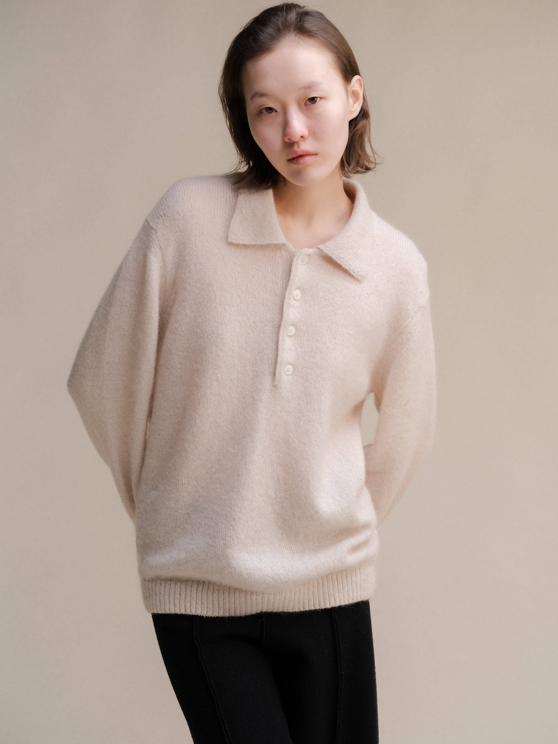 Polo in misto mohair