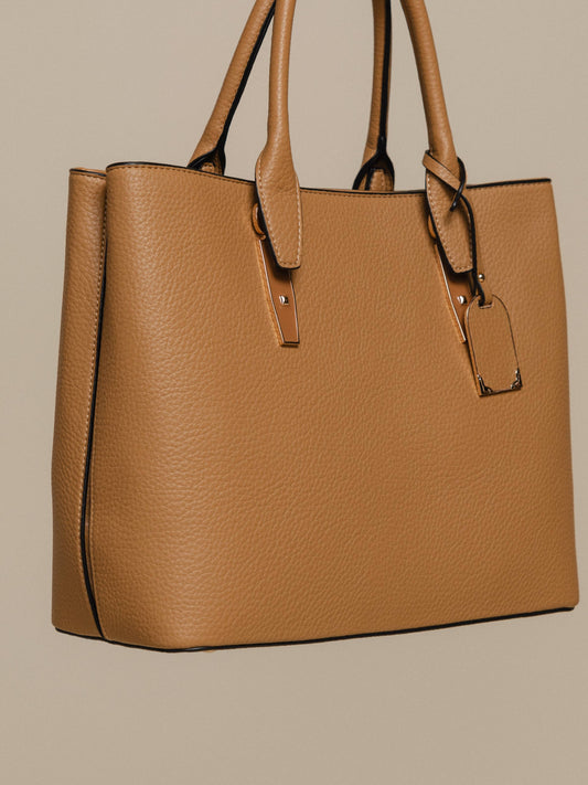 Borsa tote in ecopelle effetto martellato