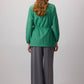 Giacca verde a collo alto con coulisse in vita
