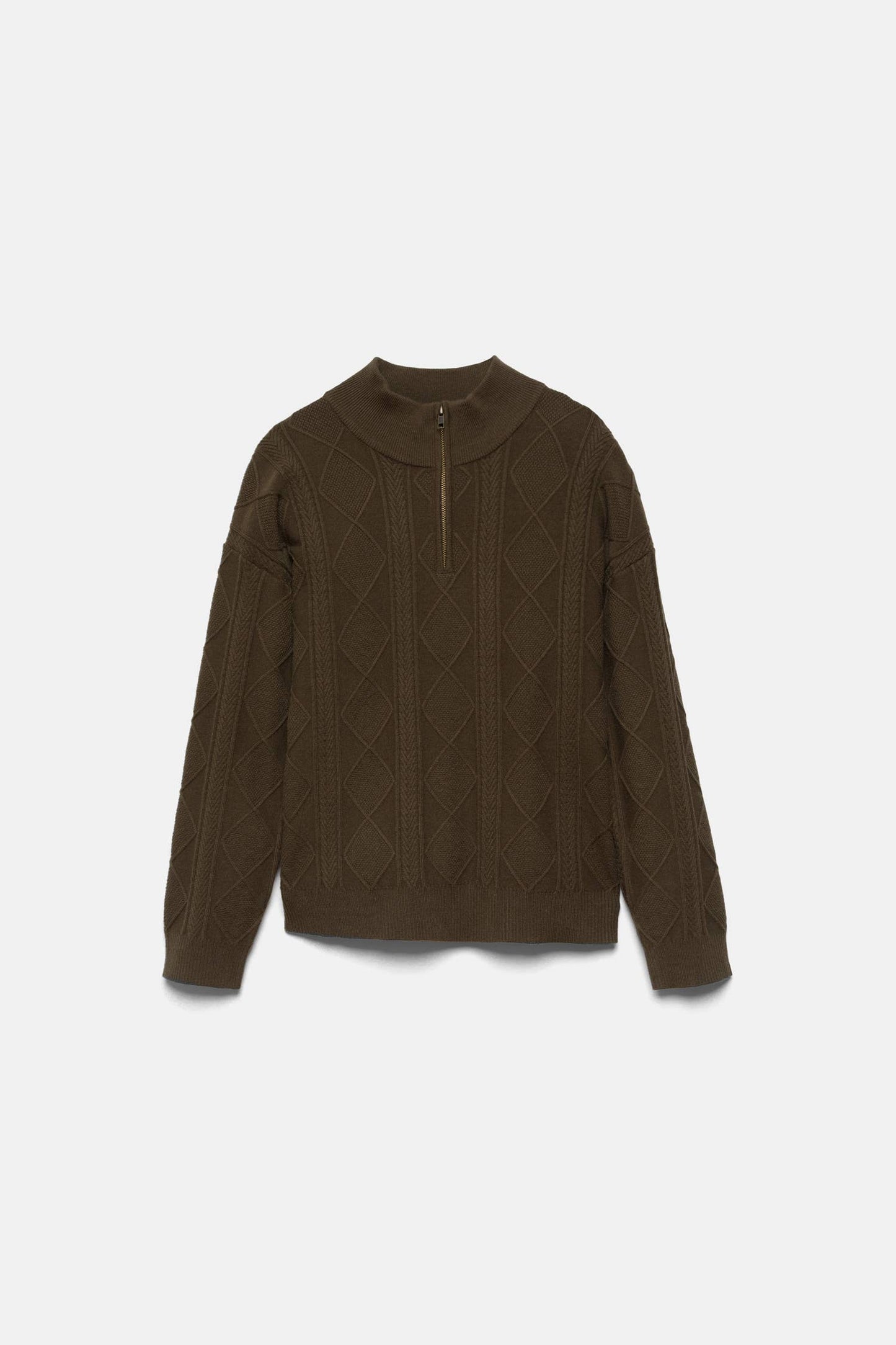 Maglione strutturato con zip al collo