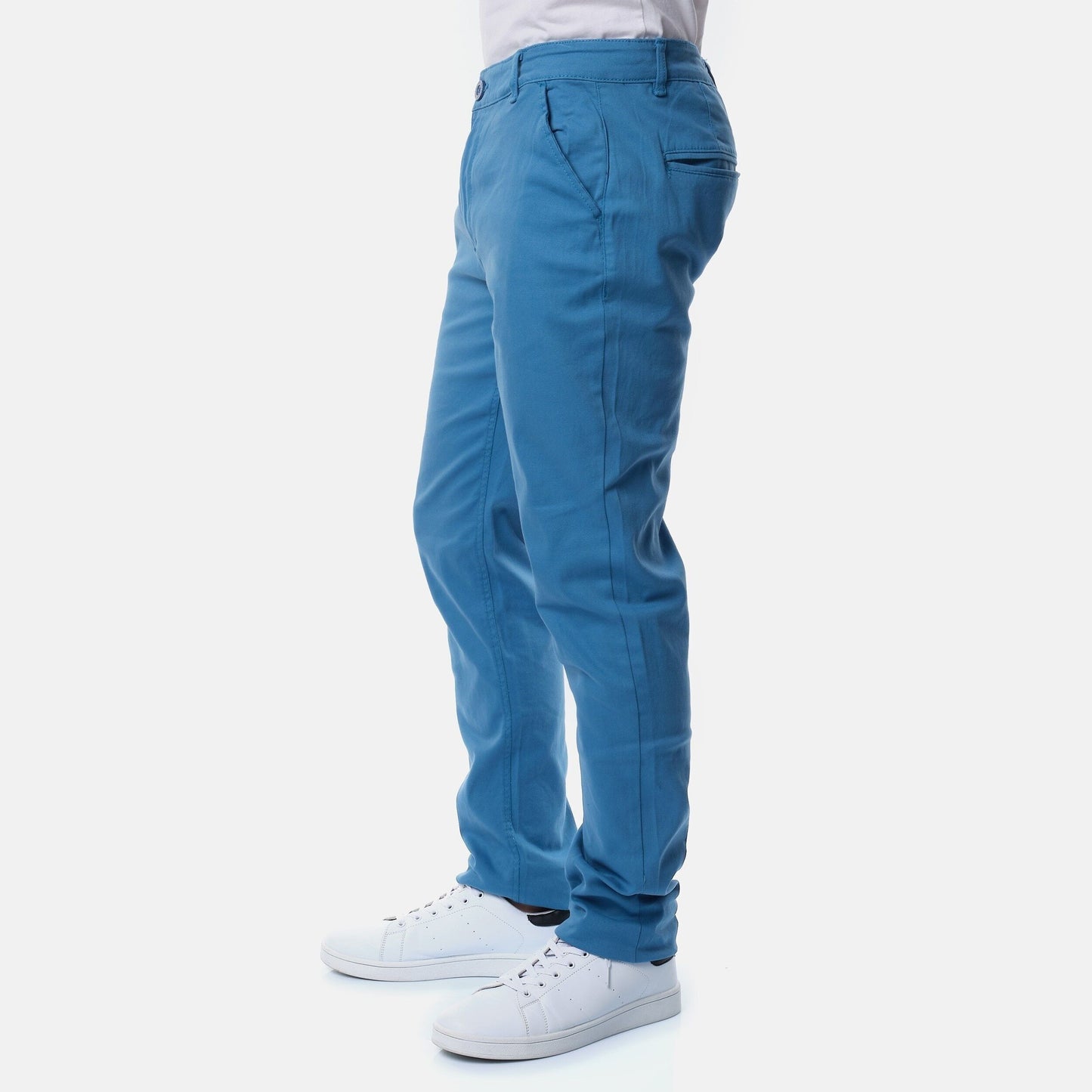 Pantaloni chino uomo in cotone stretch color indigo