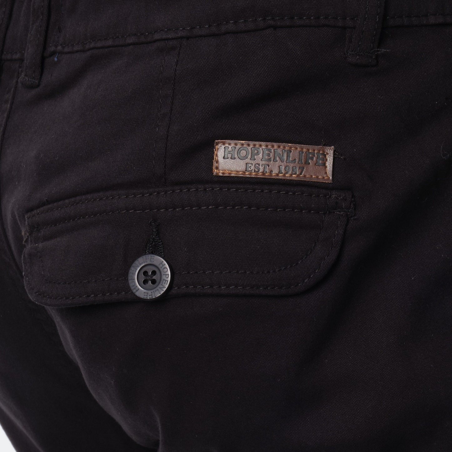 Pantaloni cargo da uomo neri in cotone stretch
