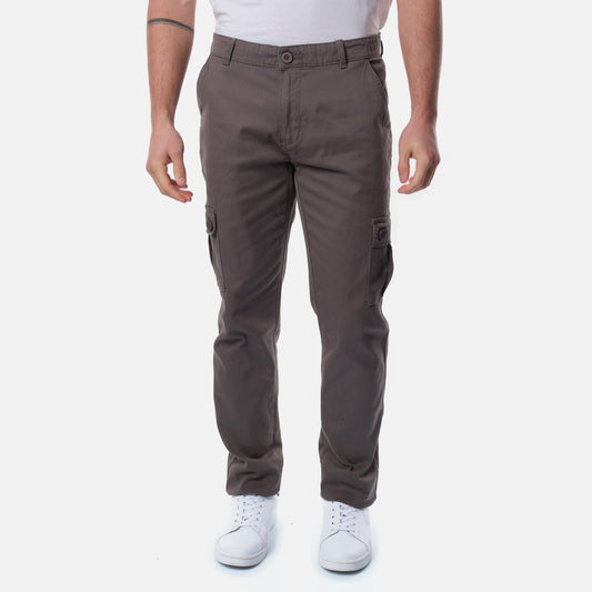 Pantaloni cargo uomo grigio in cotone stretch