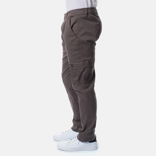 Pantaloni cargo uomo grigio in cotone stretch