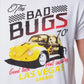 T-shirt Uomo Bianca con Stampa Vintage Auto