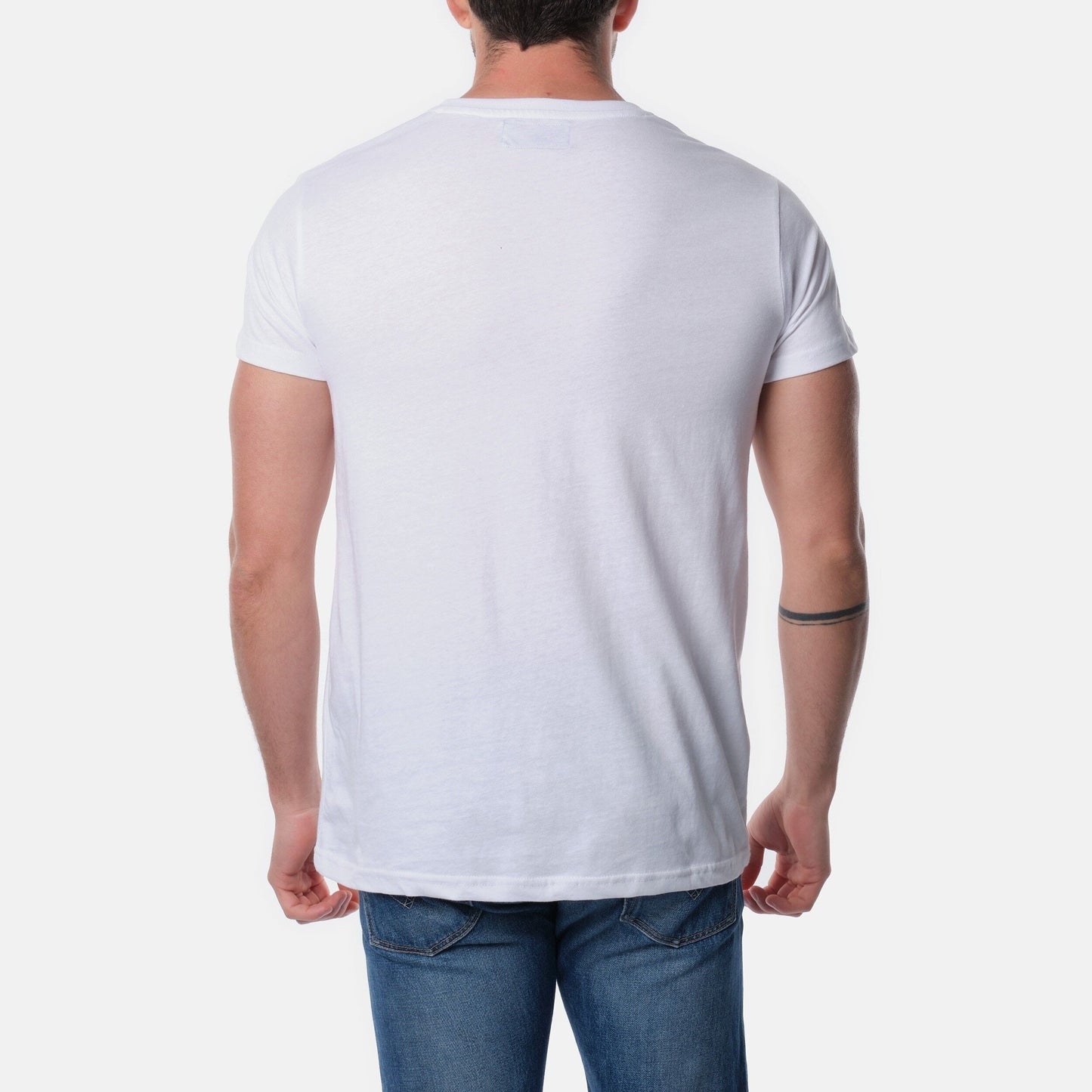 T-shirt Uomo Bianca con Stampa Vintage Auto