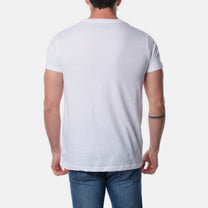 T-shirt Uomo Bianca con Stampa Vintage Auto