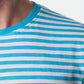 T-shirt uomo a righe turchesi in cotone