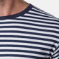 T-shirt uomo a righe navy in cotone