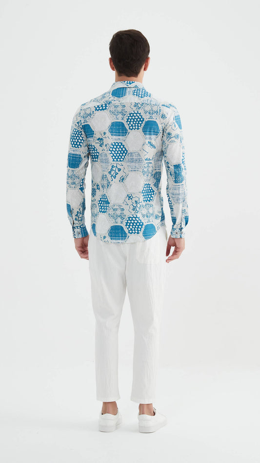 Camicia slim fit stampata premium